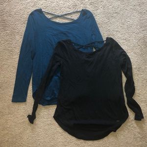 🛍Hollister open cross back long sleeve shirts